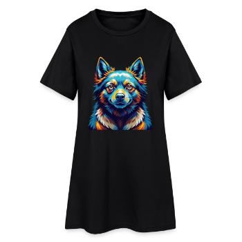 Schipperke Race Chien Coloré Dessin Animé Kawaii - Robe T-shirt Femme - noir - Devant