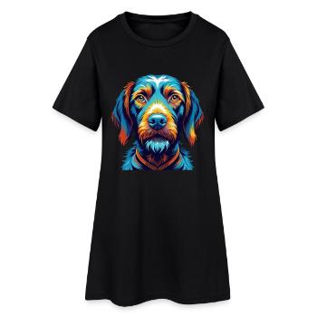 Fil de fer Vizsla race de chien dessin animé Kawaii - Robe T-shirt Femme - noir - Devant