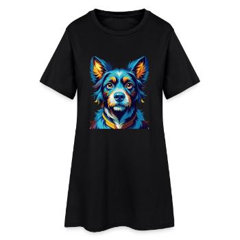 Bleu de Gascogne race de chien coloré dessin animé kawaii - Robe T-shirt Femme - noir - Devant