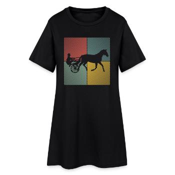 Cheval de trot, courses de trot, sports équestres, chevaux - Robe T-shirt Femme - noir - Devant