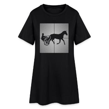 Cheval de trot, courses de trot, sports équestres, chevaux - Robe T-shirt Femme - noir - Devant