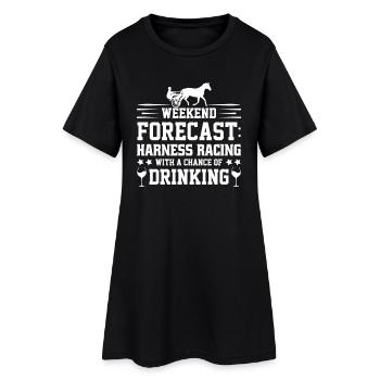 Cheval de trot, courses de trot, sports équestres, chevaux - Robe T-shirt Femme - noir - Devant