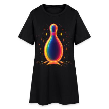 Quille de bowling rétro - Robe T-shirt Femme - noir - Devant