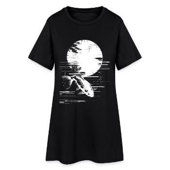 Dessin de pêche - Robe T-shirt Femme - noir - Devant