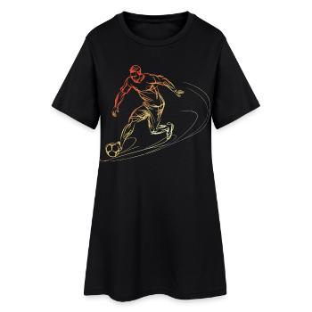 Joueur de football Croquis Vintage - Robe T-shirt Femme - noir - Devant