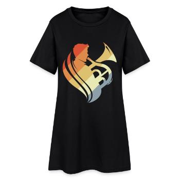 Vintage Tuba Player Sketch - Women’s T-Shirt Dress - black - Front