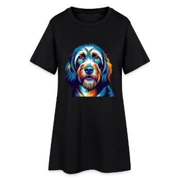 Basset Griffon Vendéen Chien Race Dessin Animé Kawaii - Robe T-shirt Femme - noir - Devant