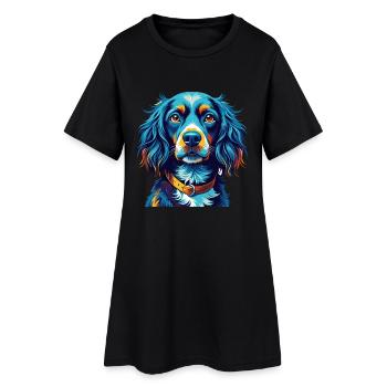 Epagneul Bleu Picardie Chien Race Dessin Animé Kawaii - Robe T-shirt Femme - noir - Devant