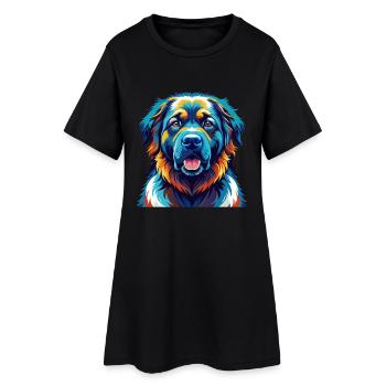 Caucasian Shepherd Dog Breed Cartoon Kawaii - Women’s T-Shirt Dress - black - Front