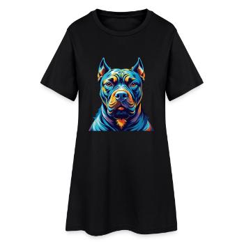 Cane Corso Hunderasse Bunte Karikatur Kawaii - Frauen T-Shirt-Kleid - Schwarz - Vorne