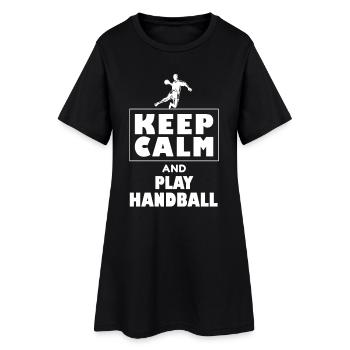 Handball Joueur Handball Ballon Handball Jeu de Handball - Robe T-shirt Femme - noir - Devant
