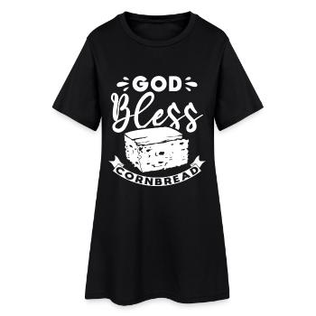 Gott segne das Maisbrot - Frauen T-Shirt-Kleid - Schwarz - Vorne