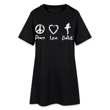 Peace Love Ballet - Robe T-shirt Femme - noir - Devant