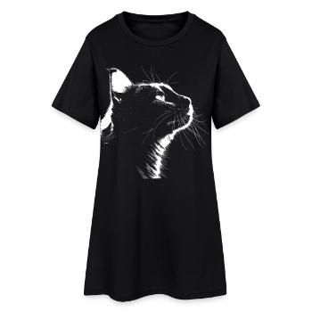 Silhouette Chat - Robe T-shirt Femme - noir - Devant