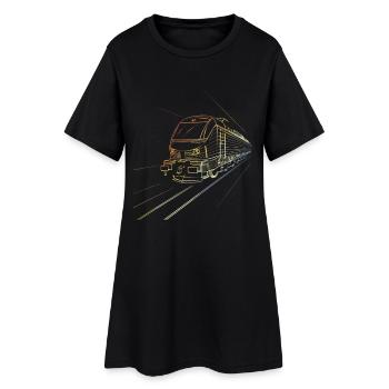 Train Croquis Look des années 90 - Robe T-shirt Femme - noir - Devant