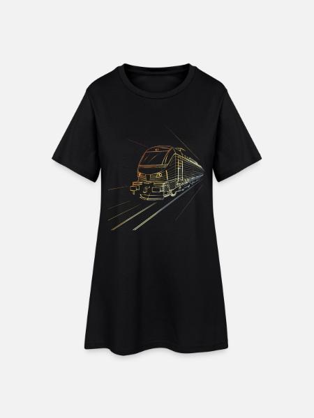 Train Croquis Look des années 90 - Robe T-shirt Femme - noir