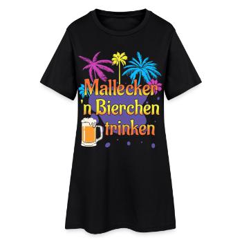 Malle Mallecker Bierchen Trinken Mallorca Bier - Frauen T-Shirt-Kleid - Schwarz - Vorne