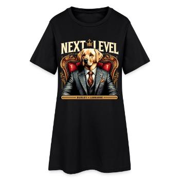 Dudley Labrador Anzug Next Level Hund Königssessel - Frauen T-Shirt-Kleid - Schwarz - Vorne