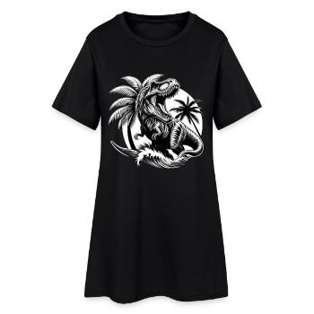 Cadeau de dinosaure T-Rex rugissant - Robe T-shirt Femme - noir - Devant
