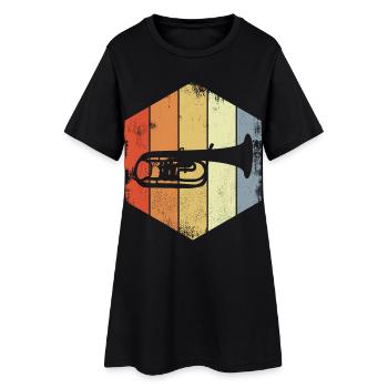 Croquis de trompette vintage - Robe T-shirt Femme - noir - Devant