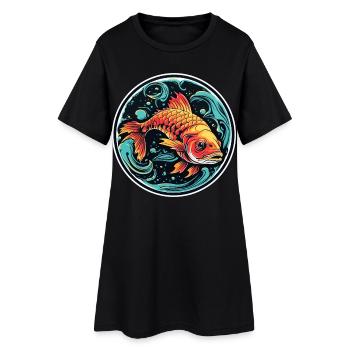 Illustration de poisson - Robe T-shirt Femme - noir - Devant