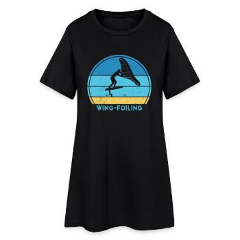 Wingfoil Surfer Hydrofoil Kitefoil Wingsurf - Women’s T-Shirt Dress - black - Front