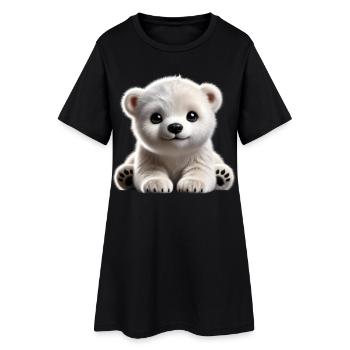 Cute polar bear cub design - Women’s T-Shirt Dress - black - Front