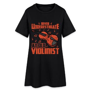 Ne sous-estimez jamais un vieux violoniste - Robe T-shirt Femme - noir - Devant