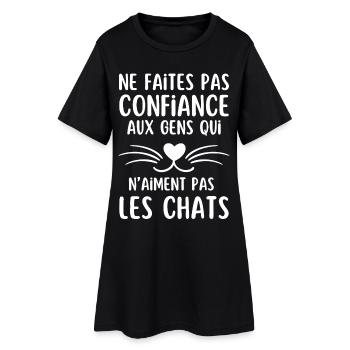Ne Faites Pas aux gens qui naiment pas les chats 2 - Robe T-shirt Femme - noir - Devant