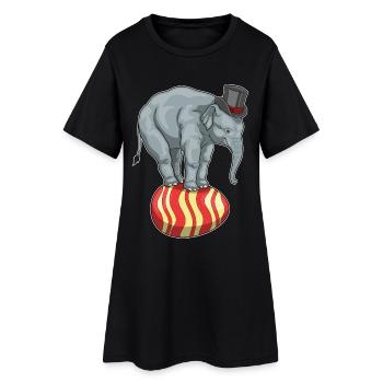 Elephant Easter Circus - Women’s T-Shirt Dress - black - Front