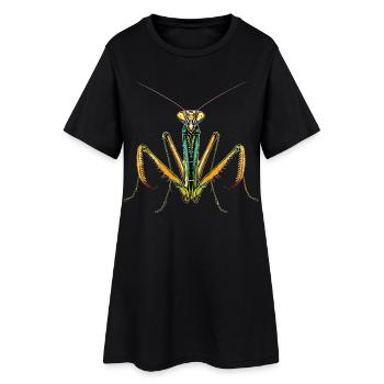 Gottesanbeterin Praying Mantis Liebe Fangschrecken - Frauen T-Shirt-Kleid - Schwarz - Vorne