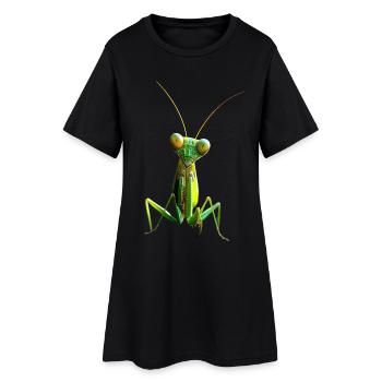 Gottesanbeterin Praying Mantis Liebe Fangschrecken - Frauen T-Shirt-Kleid - Schwarz - Vorne
