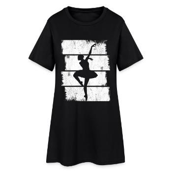 Dessin de danseuse de ballet - Robe T-shirt Femme - noir - Devant