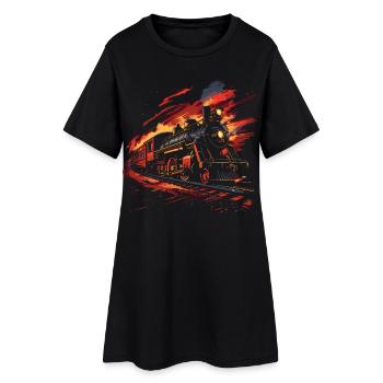 Railway Retro Style - Women’s T-Shirt Dress - black - Front