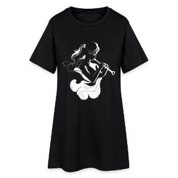 Croquis de joueur de flûte - Robe T-shirt Femme - noir - Devant