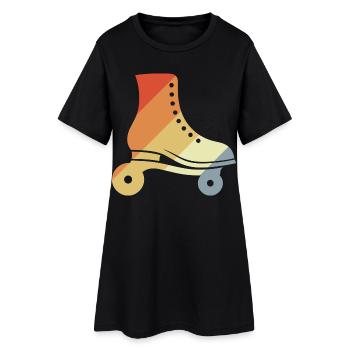 Vintage Roller Skates - Women’s T-Shirt Dress - black - Front