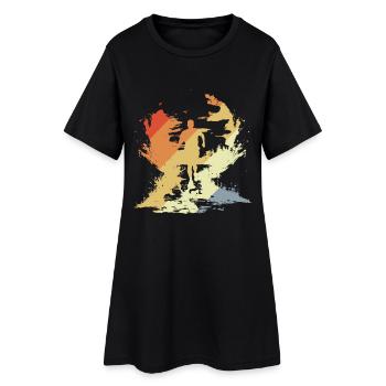 Croquis vintage de marathonien - Robe T-shirt Femme - noir - Devant