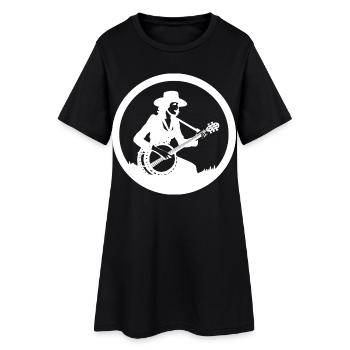 Dessin d’un joueur de banjo - Robe T-shirt Femme - noir - Devant