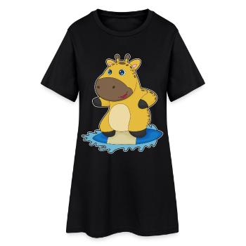 Été de surf sur la planche de surf girafe - Robe T-shirt Femme - noir - Devant
