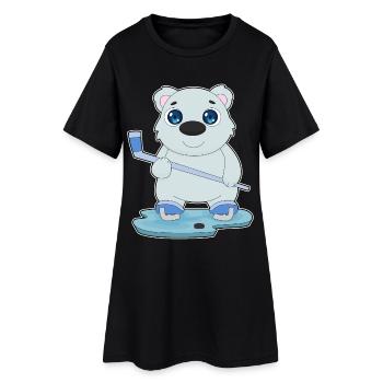Polar Bear Bâtons de hockey sur glace - Robe T-shirt Femme - noir - Devant