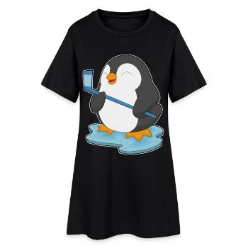 Penguin Hockey Stick de hockey sur glace - Robe T-shirt Femme - noir - Devant