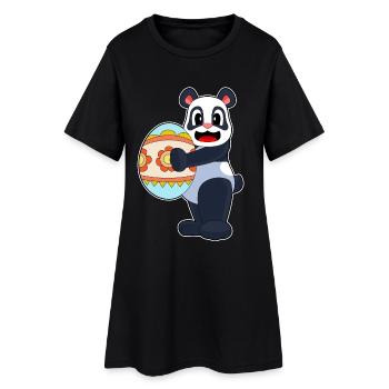 Oeuf de Pâques Panda - Robe T-shirt Femme - noir - Devant