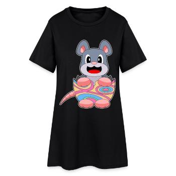 Mouse Easter Easter Egg - Women’s T-Shirt Dress - black - Front