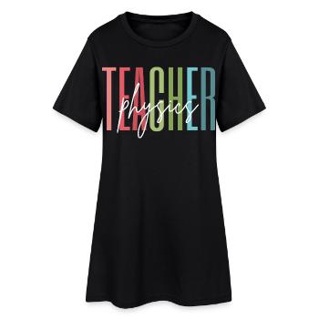 Cadeau d’école de professeur de physique - Robe T-shirt Femme - noir - Devant