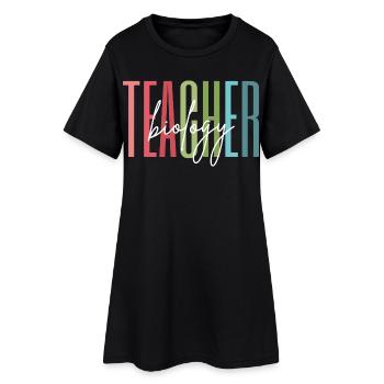 Biologie Lehrerin Schule Geschenk - Frauen T-Shirt-Kleid - Schwarz - Vorne