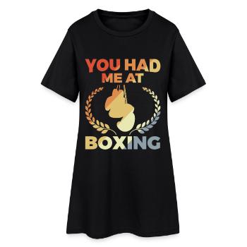 Vous m’avez eu à la boxe - Robe T-shirt Femme - noir - Devant