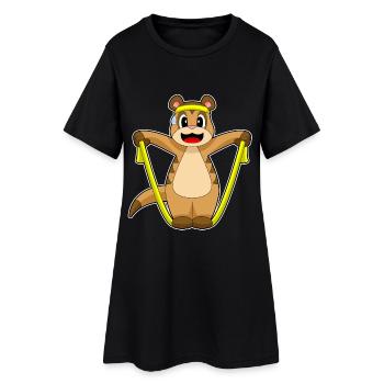 Forme physique pour sauter à la corde sur la corde suricate - Robe T-shirt Femme - noir - Devant