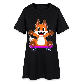 Planche à roulettes Fox Skater - Robe T-shirt Femme - noir - Devant