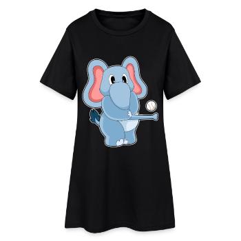 Elephant Baseball - Robe T-shirt Femme - noir - Devant