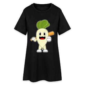 Radis Baseball Batte de Baseball - Robe T-shirt Femme - noir - Devant